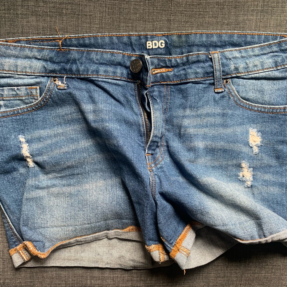 BDG Distressed Blue Denim Shorts